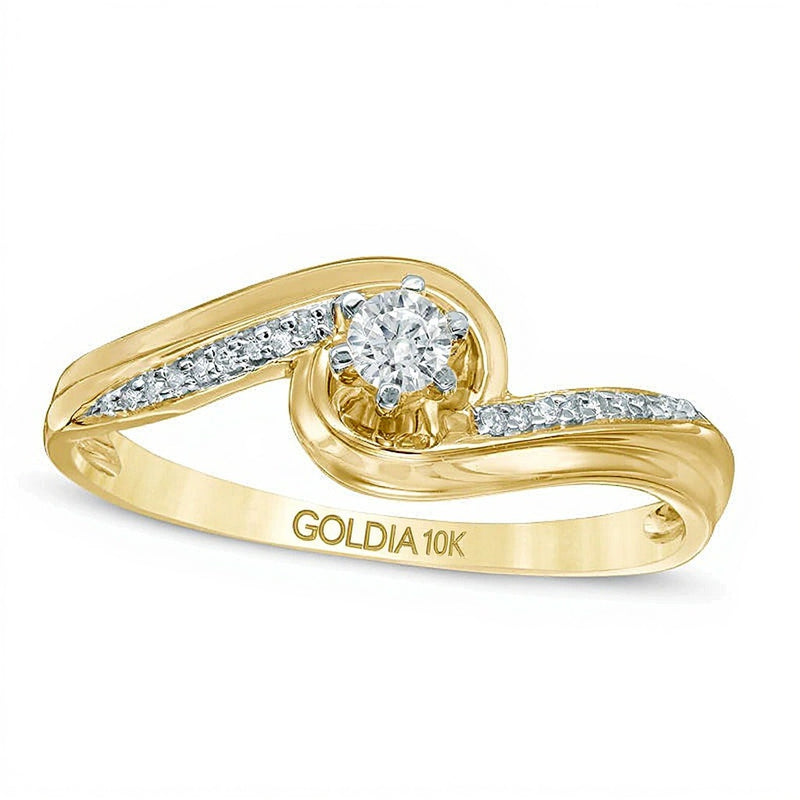 Diamond Accent Bypass Promise Ring in 10K Gold