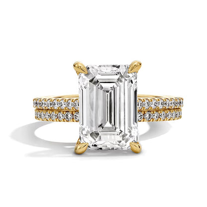 5.63 CT. TW Emerald-Cut Lab-Grown Diamond Bridal Set in 14K Gold (F/VS2)