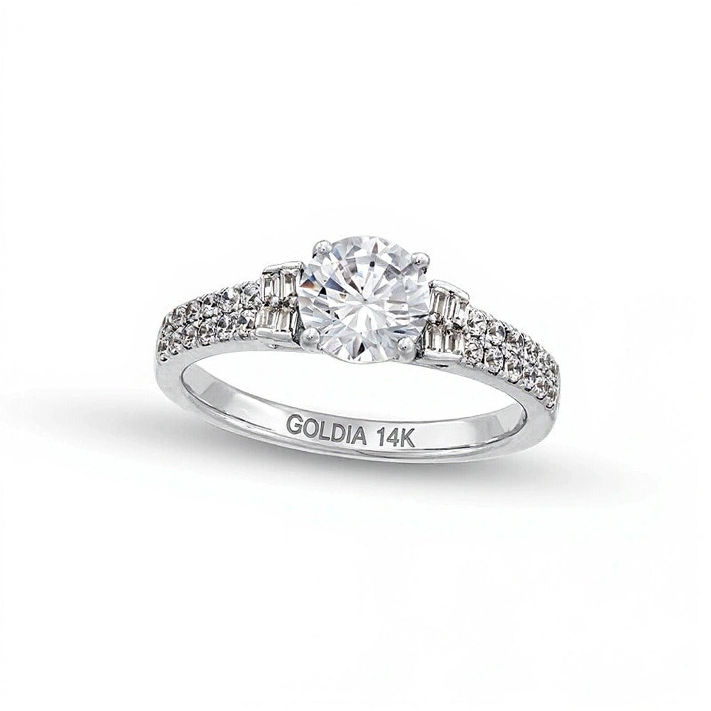 1.2 CT. TW Multi-Diamond Engagement Ring in 14K White Gold