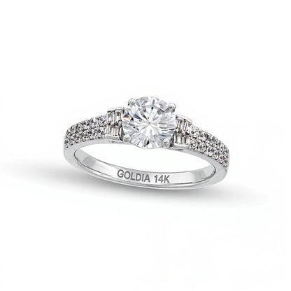 1.2 CT. TW Multi-Diamond Engagement Ring in 14K White Gold