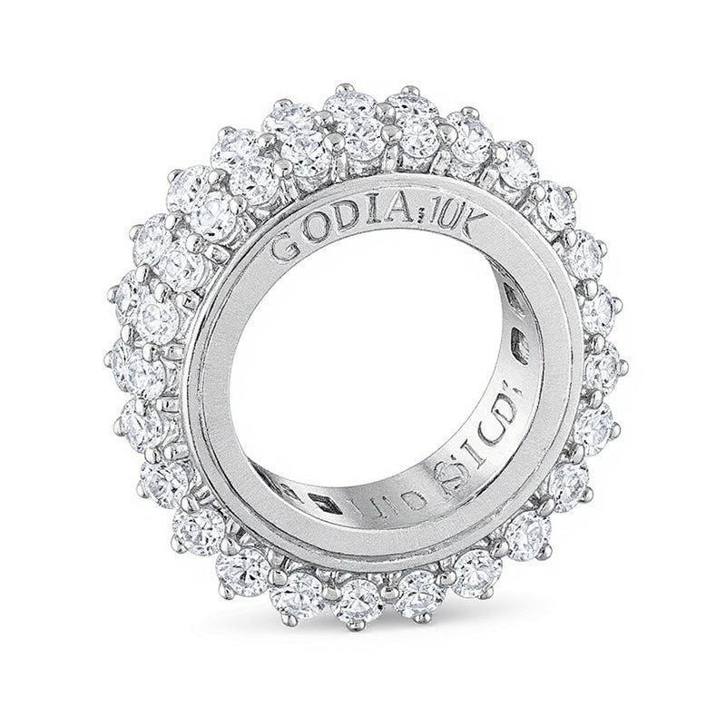 2.5 CT. TW Cushion Multi-Diamond Shadow Frame Ring in 10K White Gold
