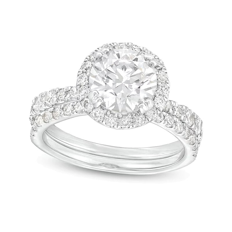 2.88 CT. TW Lab-Grown Diamond Frame Bridal Set in 14K White Gold (I/SI2)