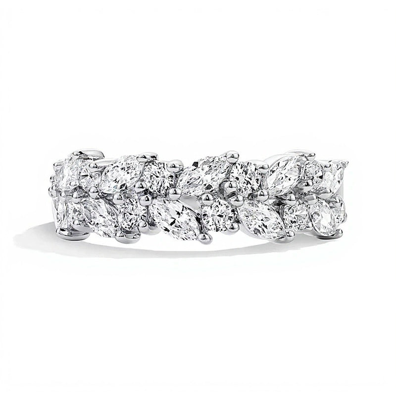 1.25 CT. TW Lab-Grown Diamond Tilted Multi-Shape Anniversary Band in 14K White Gold (F/VS2)
