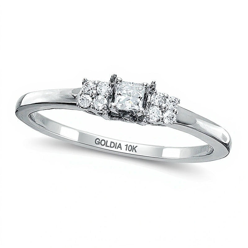 0.13 CT. TW Princess-Cut Diamond Promise Ring in 10K White Gold
