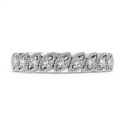 0.2 CT. TW Diamond Marquise Slant Vintage-Style Band in 10K White Gold