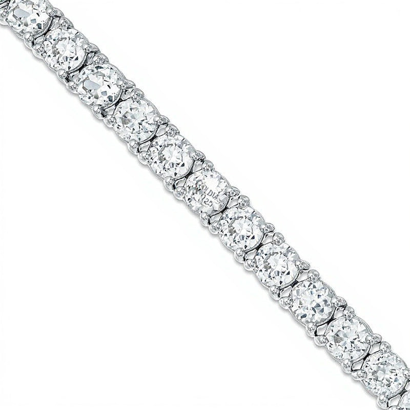 Lab-Created White Sapphire Tennis Bracelet in Sterling Silver - 7.5"