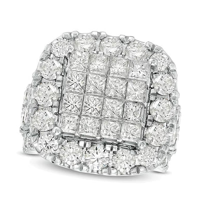 8.0 CT. TW Composite Princess-Cut Diamond Frame Multi-Row Engagement Ring in 14K White Gold