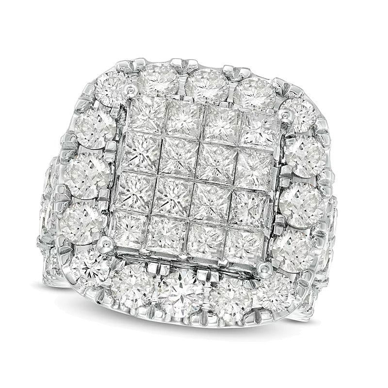 8.0 CT. TW Composite Princess-Cut Diamond Frame Multi-Row Engagement Ring in 14K White Gold
