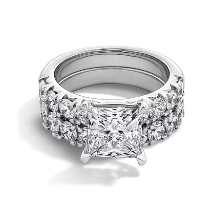5.5 CT. TW Princess-Cut Lab-Grown Diamond Bridal Set in 14K White Gold (F/VS2)