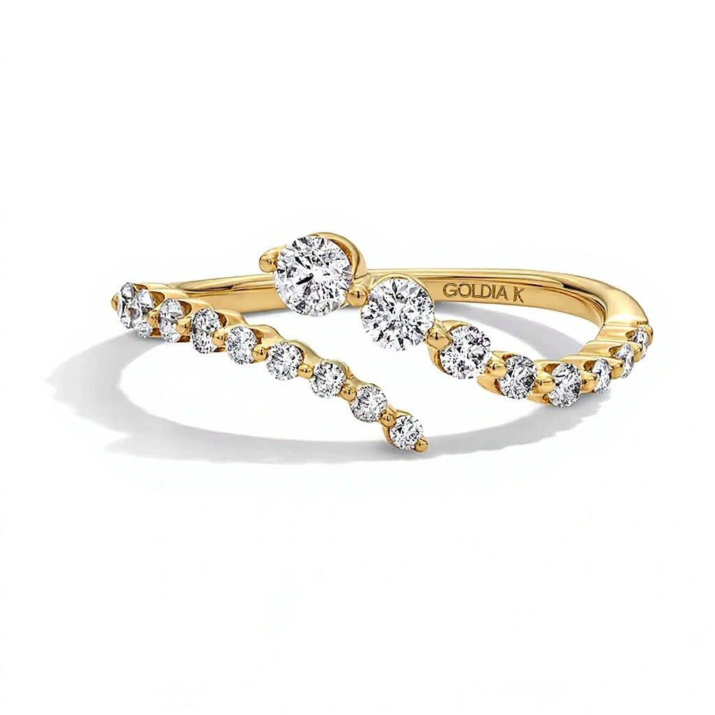 0.5 CT. TW Lab-Grown Diamond Bypass Ring in 10K Gold (F/VS2)