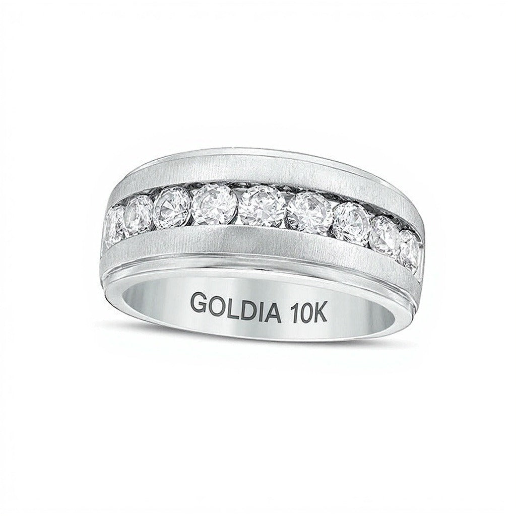 1.5 CT. TW Diamond Nine Stone Wedding Band in 10K White Gold