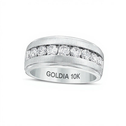 1.5 CT. TW Diamond Nine Stone Wedding Band in 10K White Gold