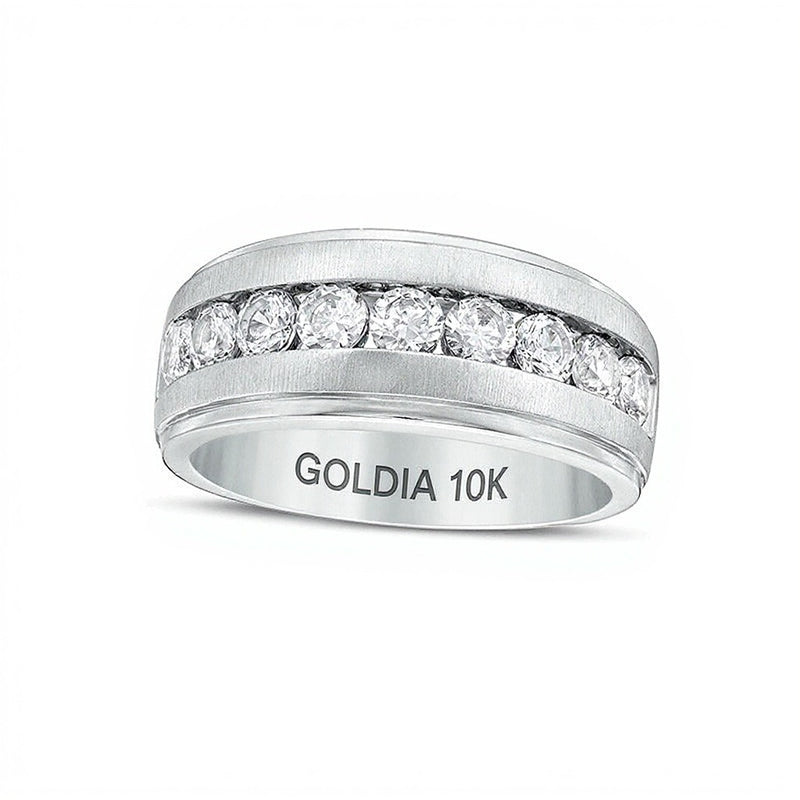 1.5 CT. TW Diamond Nine Stone Wedding Band in 10K White Gold