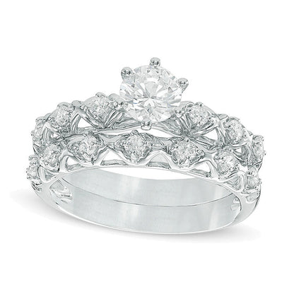 1.0 CT. TW Diamond Bridal Set in 10K White Gold