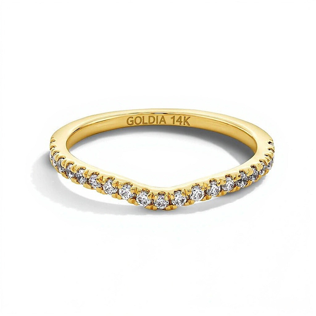 0.25 CT. TW Lab-Grown Diamond Contour Band in 14K Gold (F/SI2)