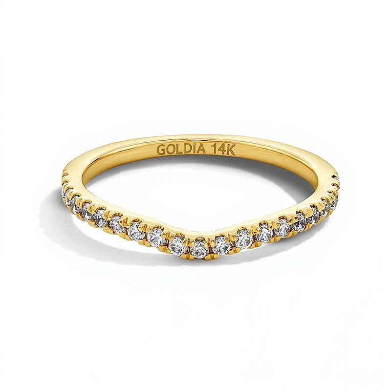 0.25 CT. TW Lab-Grown Diamond Contour Band in 14K Gold (F/SI2)