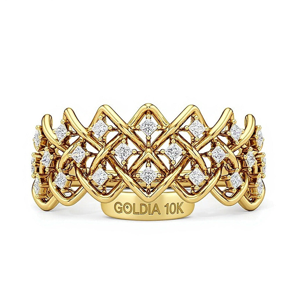 0.33 CT. TW Princess-Cut Diamond Woven Ring in 10K Gold
