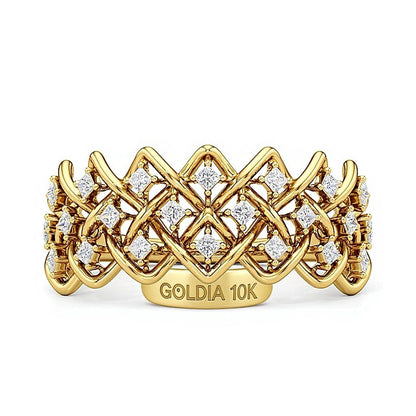 0.33 CT. TW Princess-Cut Diamond Woven Ring in 10K Gold