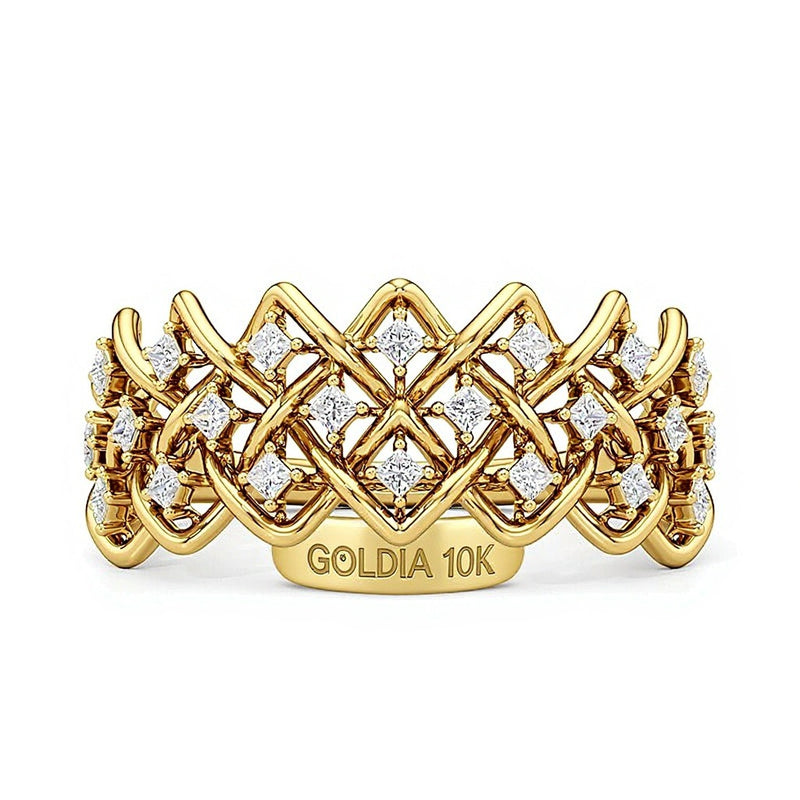 0.33 CT. TW Princess-Cut Diamond Woven Ring in 10K Gold