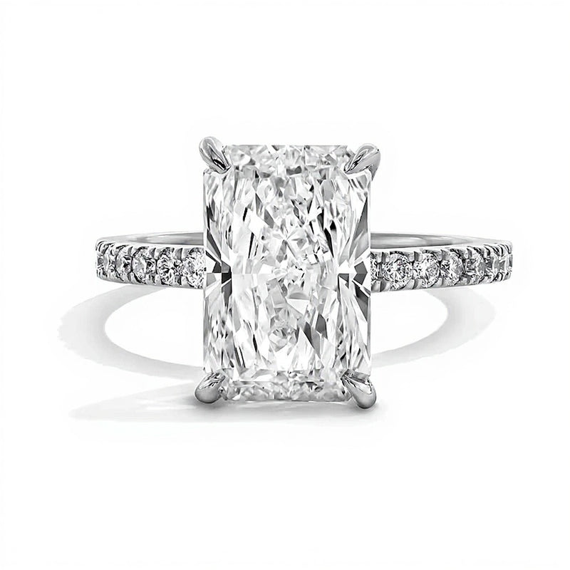4.25 CT. TW Radiant-Cut Lab-Grown Diamond Engagement Ring in Platinum (F/VS2)