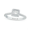 0.33 CT. TW Princess-Cut Diamond Frame Engagement Ring in 10K White Gold