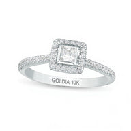 0.33 CT. TW Princess-Cut Diamond Frame Engagement Ring in 10K White Gold