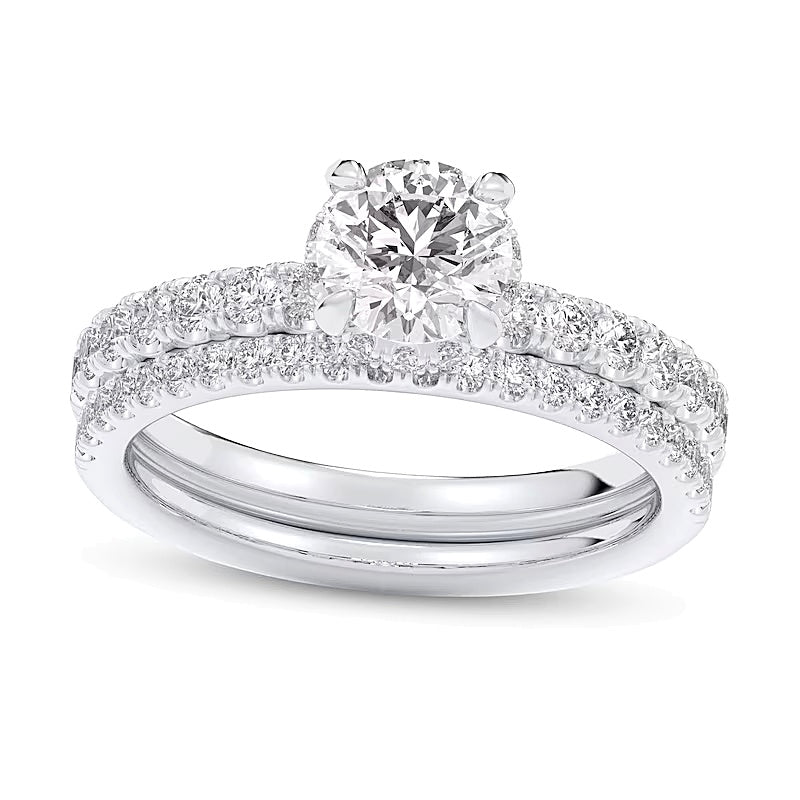1.75 CT. TW Lab-Grown Diamond Bridal Set in 14K White Gold (F/SI2)