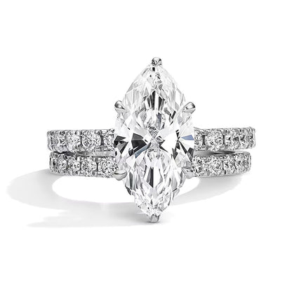 4.33 CT. TW Lab-Grown Diamond Marquise-Cut Bridal Set in 14K White Gold (F/VS2)