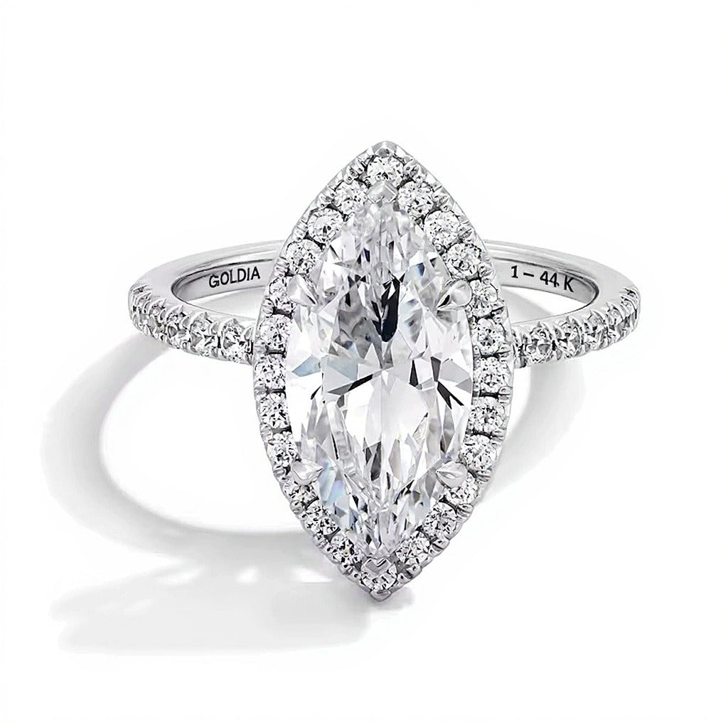 3.5 CT. TW Marquise-Cut Lab-Grown Diamond Frame Engagement Ring in 14K White Gold (F/VS2)