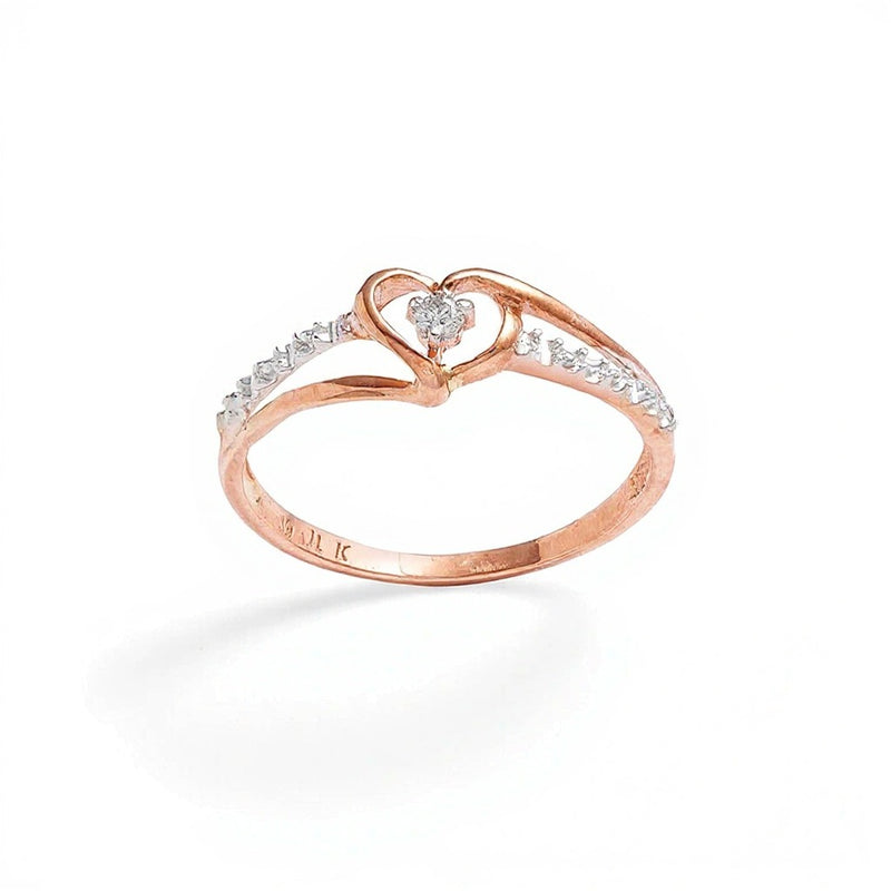 Diamond Accent Heart Promise Ring in 10K Rose Gold