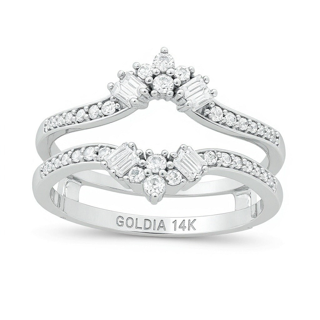0.38 CT. TW Diamond Crown Solitaire Enhancer in 14K White Gold