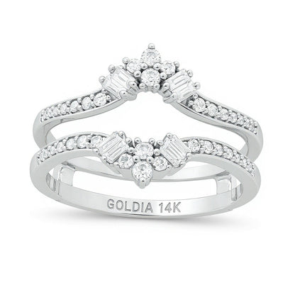 0.38 CT. TW Diamond Crown Solitaire Enhancer in 14K White Gold