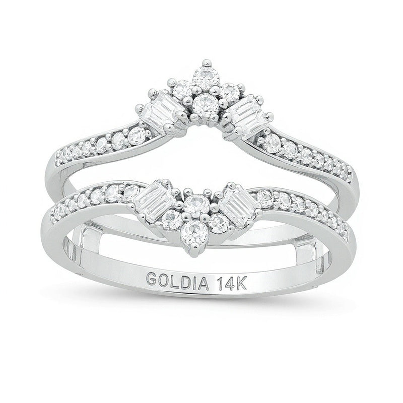 0.38 CT. TW Diamond Crown Solitaire Enhancer in 14K White Gold