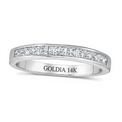 0.5 CT. TW Princess-Cut Diamond Wedding Band in 14K White Gold (H/VS2)