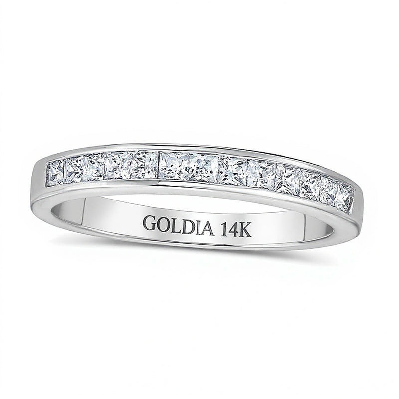 0.5 CT. TW Princess-Cut Diamond Wedding Band in 14K White Gold (H/VS2)