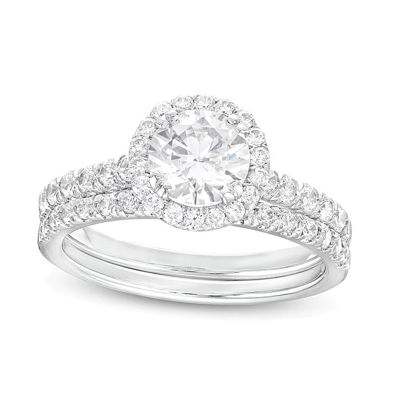 1.75 CT. TW Lab-Grown Diamond Frame Bridal Set in 14K White Gold (I/SI2)