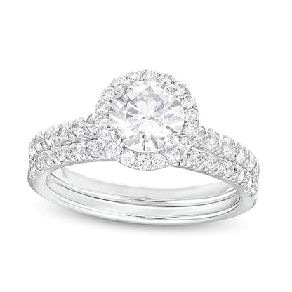 1.75 CT. TW Lab-Grown Diamond Frame Bridal Set in 14K White Gold (I/SI2)