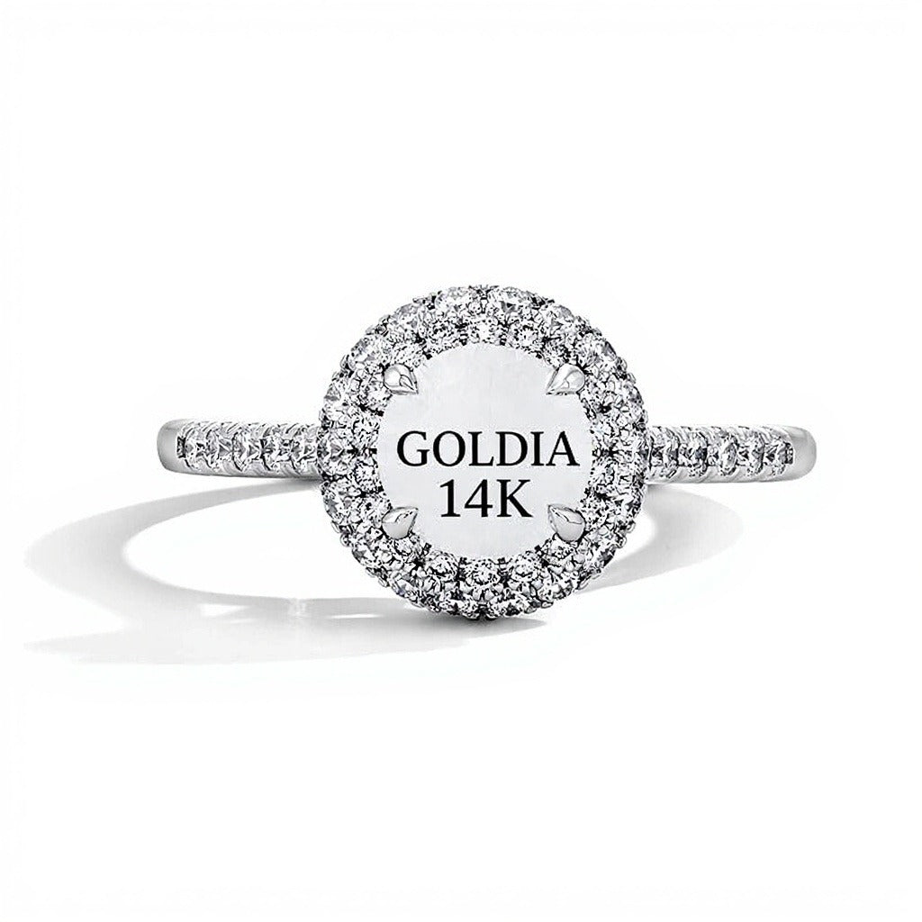 1.5 CT. TW Lab-Grown Diamond Frame Engagement Ring in 14K White Gold (F/VS2)