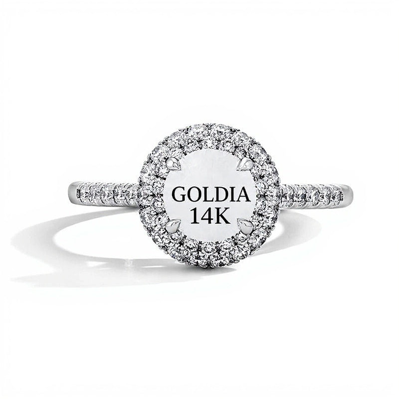 1.5 CT. TW Lab-Grown Diamond Frame Engagement Ring in 14K White Gold (F/VS2)