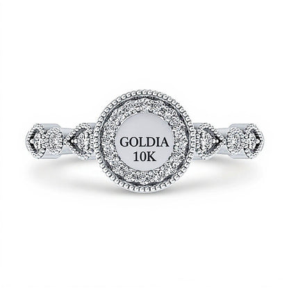 0.2 CT. TW Multi-Diamond Art Deco Vintage-Style Ring in 10K White Gold