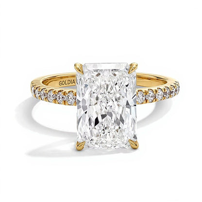 4.25 CT. TW Radiant-Cut Lab-Grown Diamond Engagement Ring in 14K Gold (F/VS2)