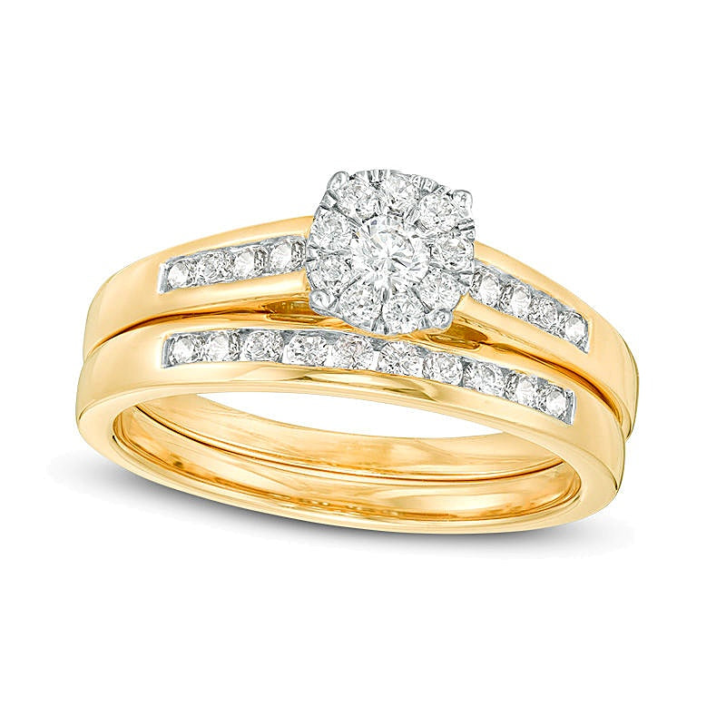 0.5 CT. TW Diamond Frame Bridal Set in 10K Gold