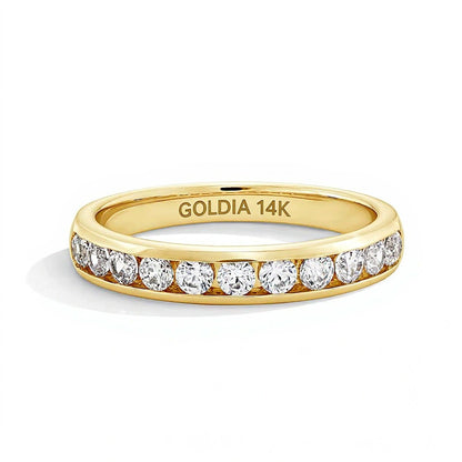 0.5 CT. TW Diamond Channel-Set Eleven Stone Band in 14K Gold