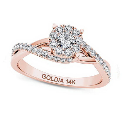 0.5 CT. TW Diamond Bypass Engagement Ring in 14K Rose Gold