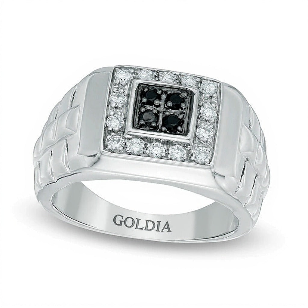 0.5 CT. TW Enhanced Black and White Diamond Ring in Sterling Silver