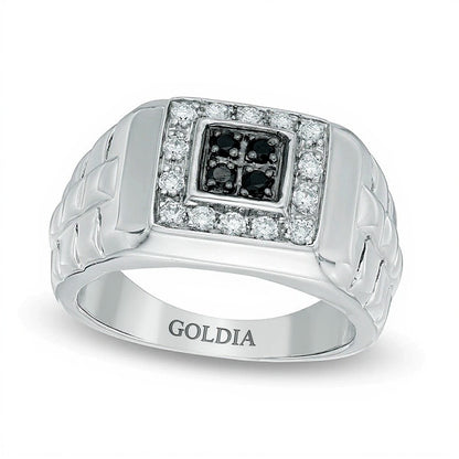0.5 CT. TW Enhanced Black and White Diamond Ring in Sterling Silver
