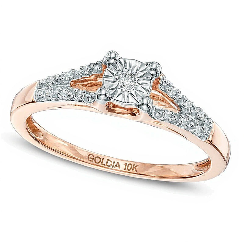 Diamond Accent Split Shank Promise Ring in 10K Rose Gold