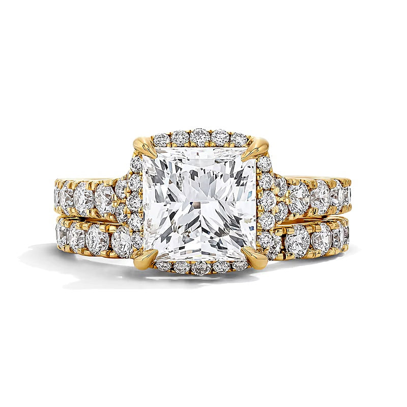 4.5 CT. TW Princess-Cut Lab-Grown Diamond Frame Bridal Set in 14K Gold (F/VS2)