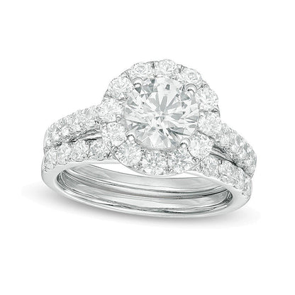 2.5 CT. TW Diamond Frame Bridal Set in 14K White Gold (I/I1)