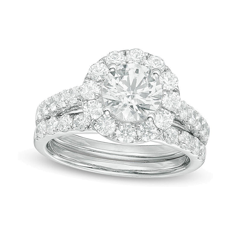 2.5 CT. TW Diamond Frame Bridal Set in 14K White Gold (I/I1)
